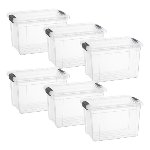 8.7 Quart Clear Plastic Storage Boxes with Lids (8.7 Quart)