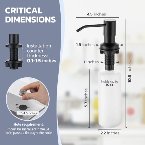 Kitchen Faucet with Soap Dispenser (Matte Black Finish)