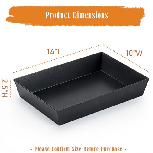 14 x 10 x 2.5 inch Detroit Pizza Pan (Black Pizza Pan-14 x 10 x 2.5 Inch)