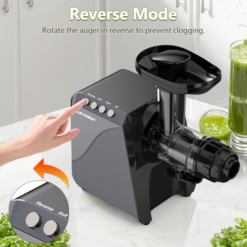 2-In-1 Masticating Fruit Vegetable Juicer Machine & Electric Coffee Grinder (Black)