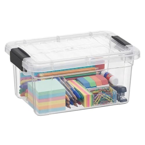 3.4 Quart Clear Plastic Storage Boxes with Lids (3.4 Quart)