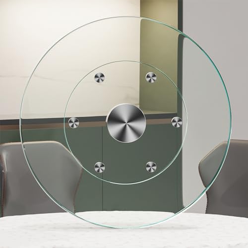 27" Large Lazy Susan for Dining Table Kitchen Glass Turntable with Aluminum Alloy Bearing (27 inches)