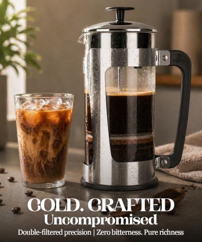 P5 French Press Coffee Maker (Polished Stainless Steel / 18 oz)