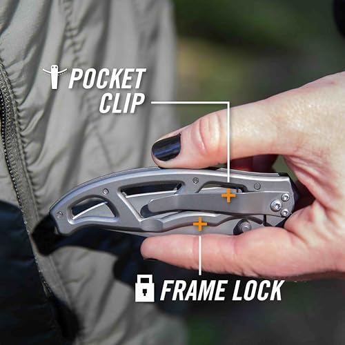 Gear Paraframe I EDC Folding Pocket Knife (0.5" / Paraframe I (Serrated Edge - Gray))