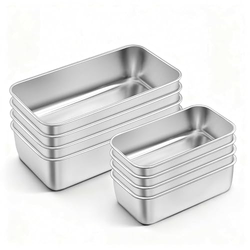 Loaf Pan Set 9x5Inch Bread Pans & 6.3x3.5Inch Mini Bread Baking Pan (Silver / Medium & Small)