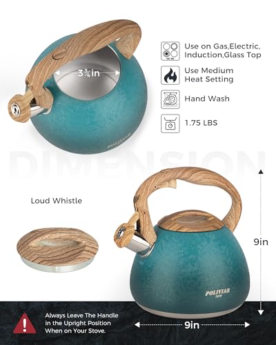 POLIVIAR Tea Kettle (2.7 Quarts / Crackle-Blue)
