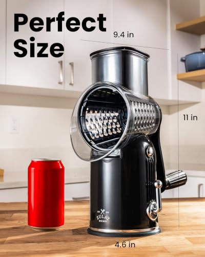 Rotary Cheese Grater Manual Hand Crank 5 Blade Shredder