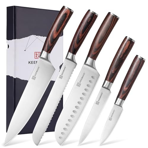 Kitchen Knife Set of 5 (Brown 5pcs)