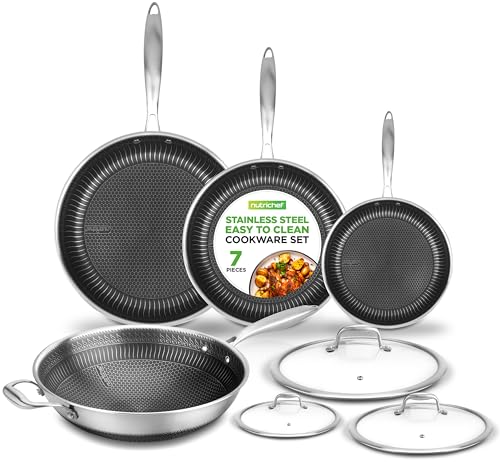 7 Piece Cookware Set Stainless Steel (Stainless Steel / 7pc Set)