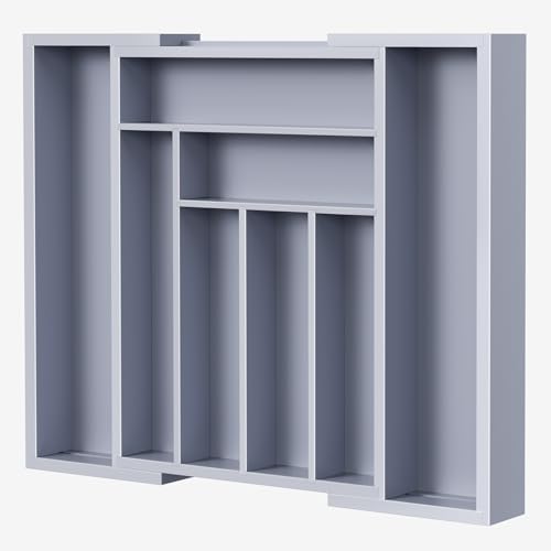 Bamboo Expandable Drawer Organizer for Utensils Holder