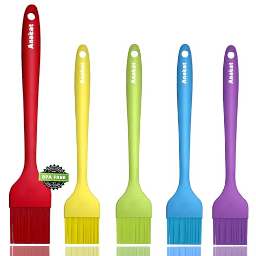 5 Pack Silicone Basting Pastry Brushes (Multicolor 5 Pcs (10"+8.2"))