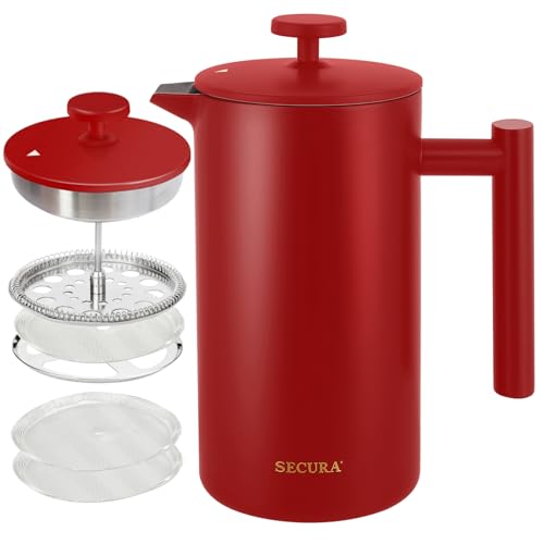 French Press Coffee Maker (Red / 34 oz)