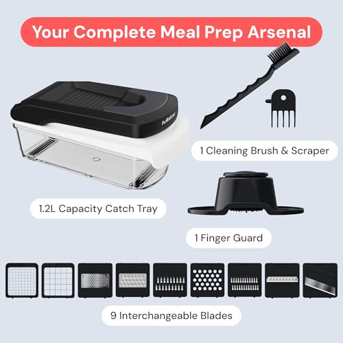 Pro Core Vegetable Chopper & Mandoline Slicer (White/Black / 9-in-1)