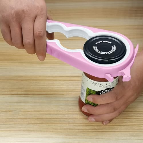 Jar Opener & Bottle Opener for Seniors with Arthritis (Pink)