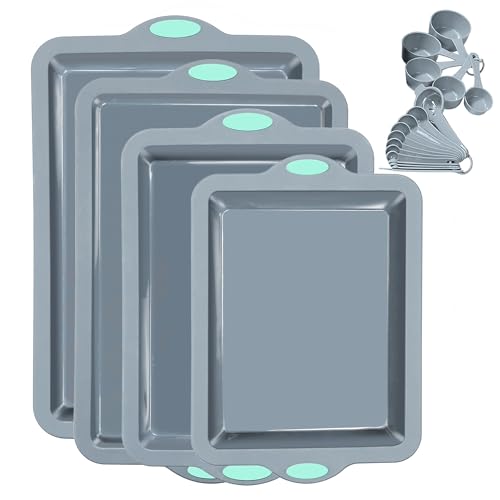 Silicone Baking Pans Set (4-Piece Baking Pans Set / Light Grey)
