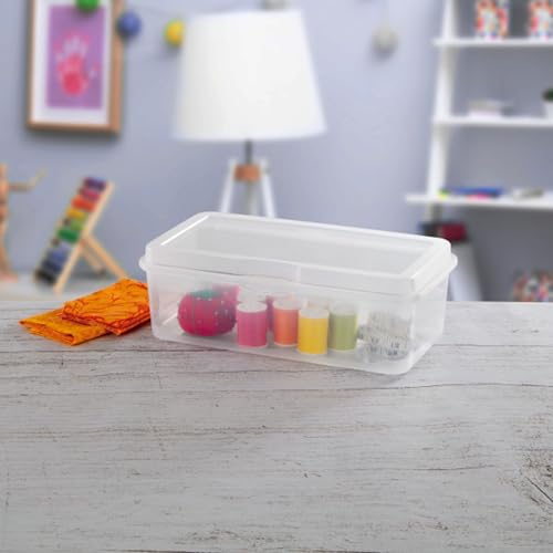 18 Pack FlipTop Stackable Rectangular Storage Bin with Hinging Lid (1.7 Cubic Feet / 18 Pack)
