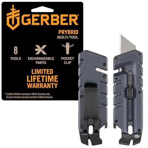 Prybrid Pocket Knife Multitool 8 (Blue with Clip)