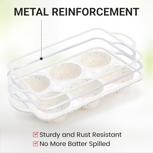 Silicone Muffin Pans for Baking (Creamy Confetti / Jumbo & Mini)