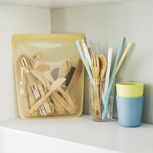 Premium Reusable Half Gallon Silicone Bag (Yellow)