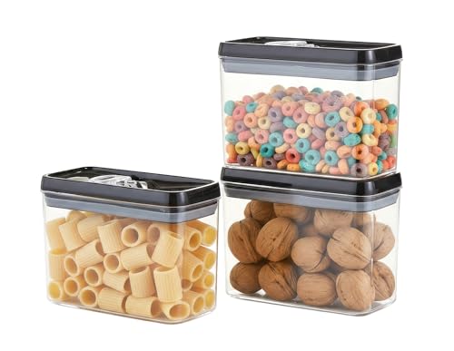 Flip Tite Storage Container with Lid 4” RECTANGULAR Airtight Ring Flip Top (Black / 4")