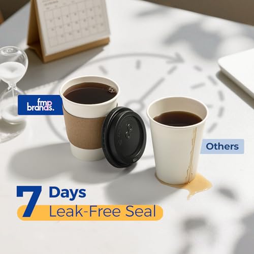 100 Pack 12 oz Disposable Coffee Cups with Lids (12 oz)