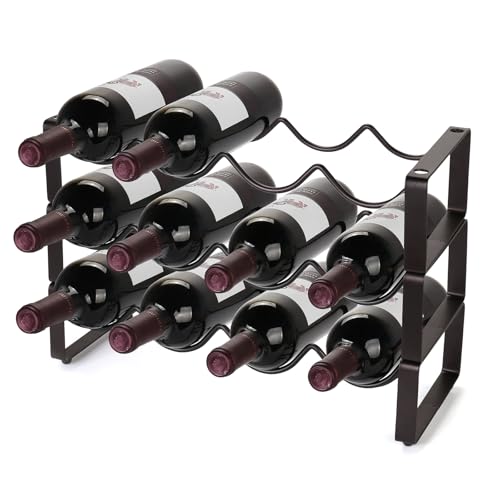 Stackable Wine Rack Countertop (Brown / 3 Tier)