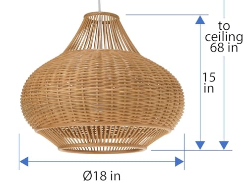 1050029 Wicker Pear Pendant Lamp (Natural)