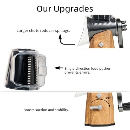 Upgrade Rotary Cheese Grater Shredder with Handle (015)