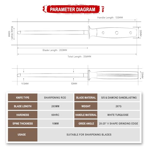 Seido Takoizu 8 Inch Diamond Sharpening Rod