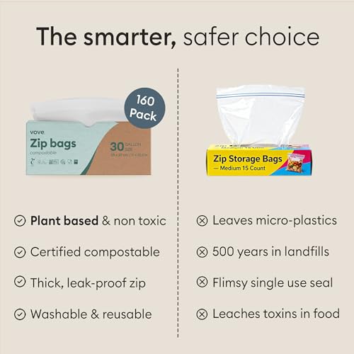 Compostable Storage Zip Bags 140 Count Variety Pack