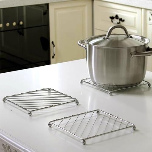 3 Pcs Stainless Steel Trivets Heat Resistant Insulated Hot Pads Table Dish Mat Tableware Placemat Dining Table Decor Hot Pads Cooking and Baking Pans Holder Air Fryer Oven Cookie Cooling Racks