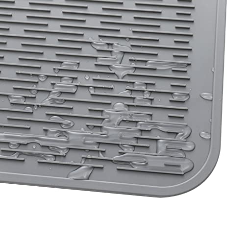 Silicone Dish Drying Mat for Multiple Usage (Gray / 28"L x 18"W)