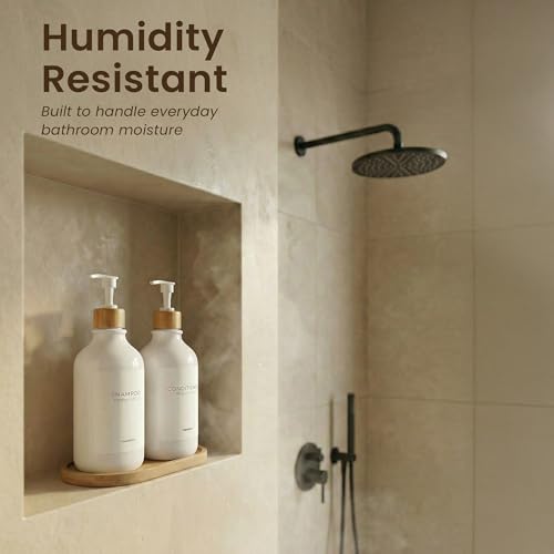 Soap Dispenser Bathroom Set of 2 (White Bottles White Pumps)