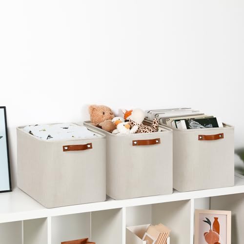 Large Storage Baskets (Beige / XL-16"x 12"x12")