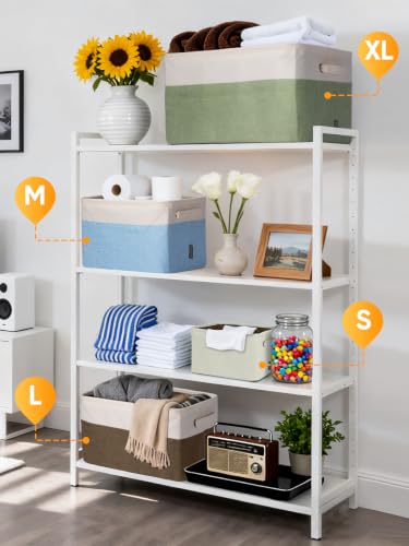 1 Pack Fabric Closet Storage Bins for Shelves (White for DIY / 1PCS/Small-12x8x8)
