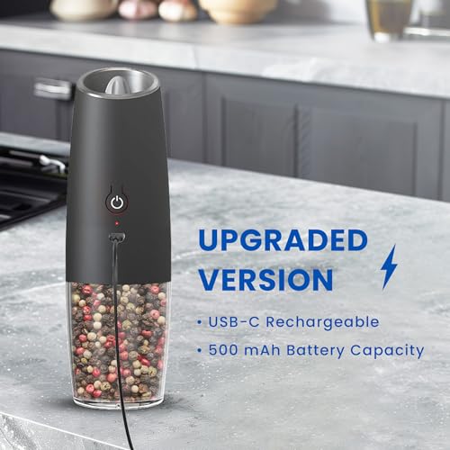 Rechargeable Salt And Pepper Grinder Set (Black&White-Set)