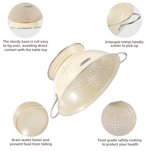 Metal Colander 2 Pack (Almond Cream)