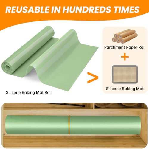 Silicone Baking Mat Roll (Matcha Green / 16"L x 48"W)