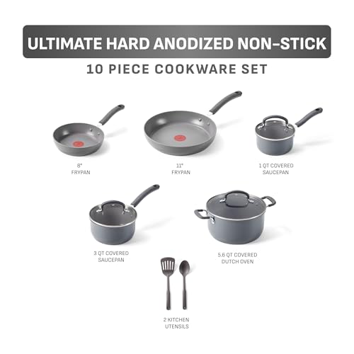 Ultimate Hard Anodized Nonstick Cookware Set (10 Piece)