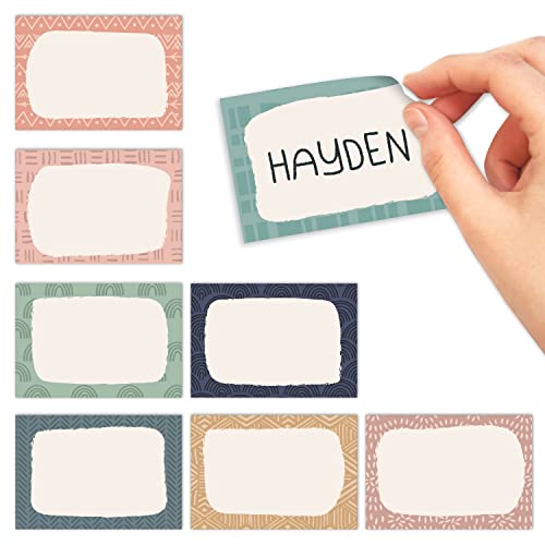 Self Adhesive Name Tags Sticker (Boho Muted)