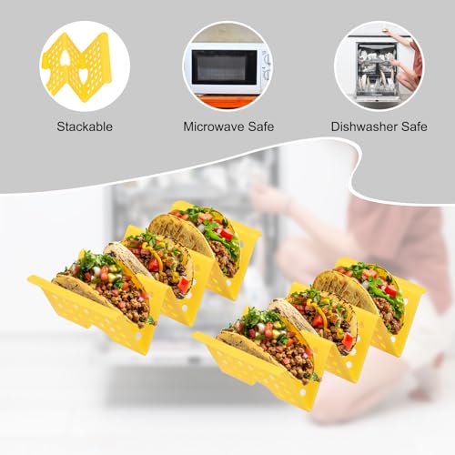 8 Pcs Taco Holder Stand (Yellow)