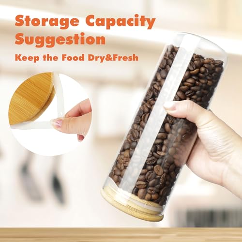 Glass Storage Containers with Airtight Bamboo Lids (6Pack(43oz))