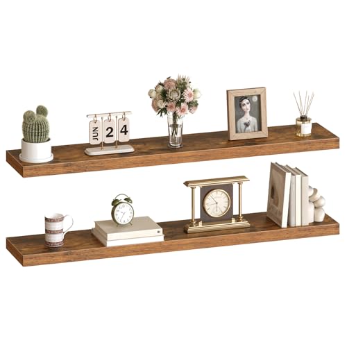 Floating Shelves for Wall (Rustic Brown / 55 Inches)
