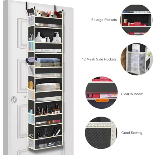 Over The Door Hanging Organizer 6 (Black / 6-shelf)