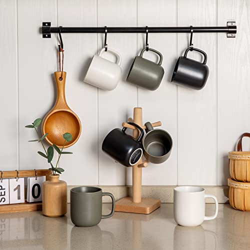 14oz Coffee Mugs Set of 6 (6 Count (Pack of 1) / Matte Black)