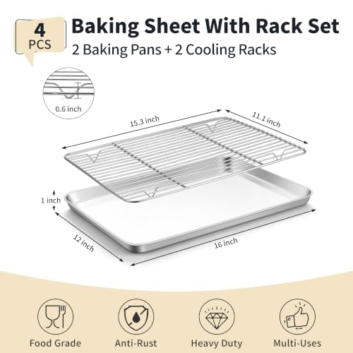 Stainless Steel Baking Sheet with Rack Set