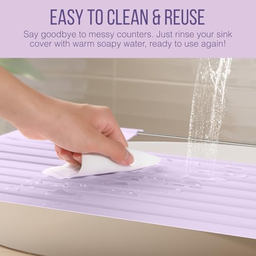 Bathroom Sink Cover for Counter Space (Lavender / Large)