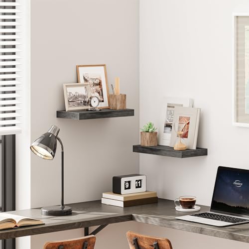 Floating Shelves for Wall (Charcoal Gray / 15.7 Inches)