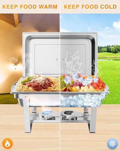 Chafing Dishes for Buffet 6 Pack (Silver / 6 Pack)