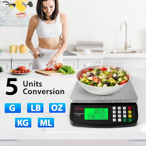 Large Digital Kitchen Scale 40kg (Black 40kg)